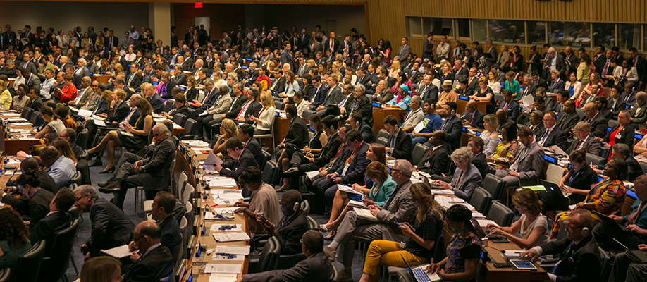 Full plenary room at the UN Headquarters' official session on 2030 Agenda