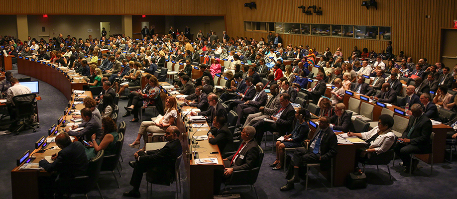 A fully packed Planery at UN's opening of the High Level Political Forum on Sustainable Development